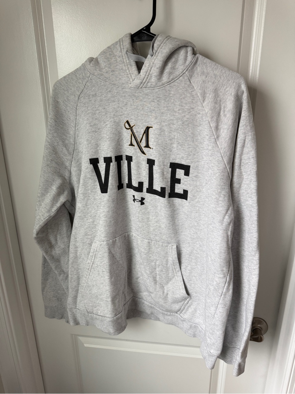 Under Armour Light Gray VILLE Hoodie with Black and Gold Logo